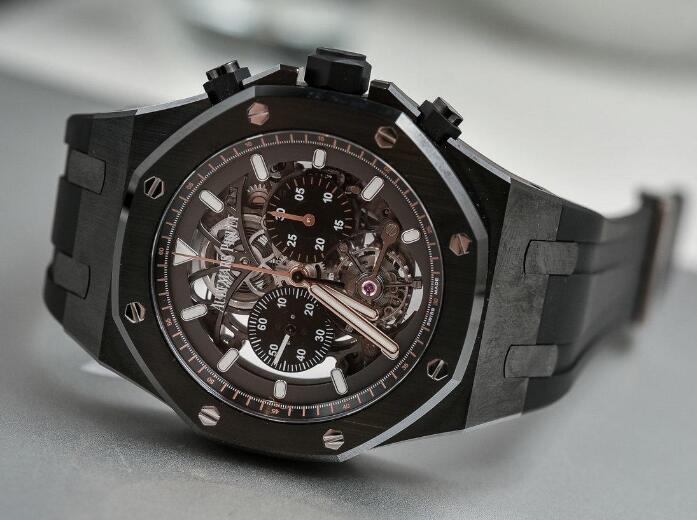 The skeleton dial presents the high technology of Audemars Piguet.